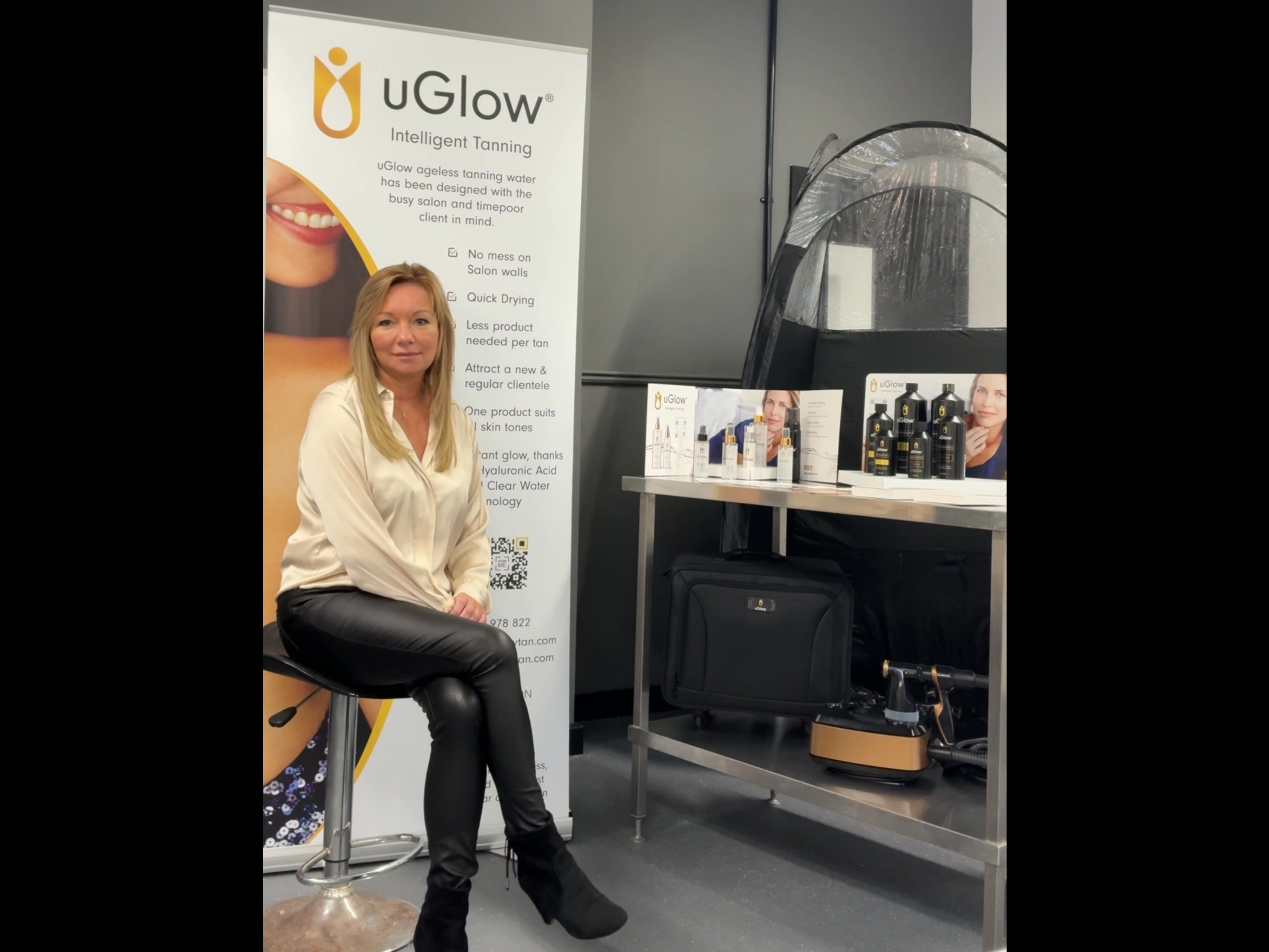 Louise Cooper - Founder of uGlow with uGlow Professional spray tanning equipment and products