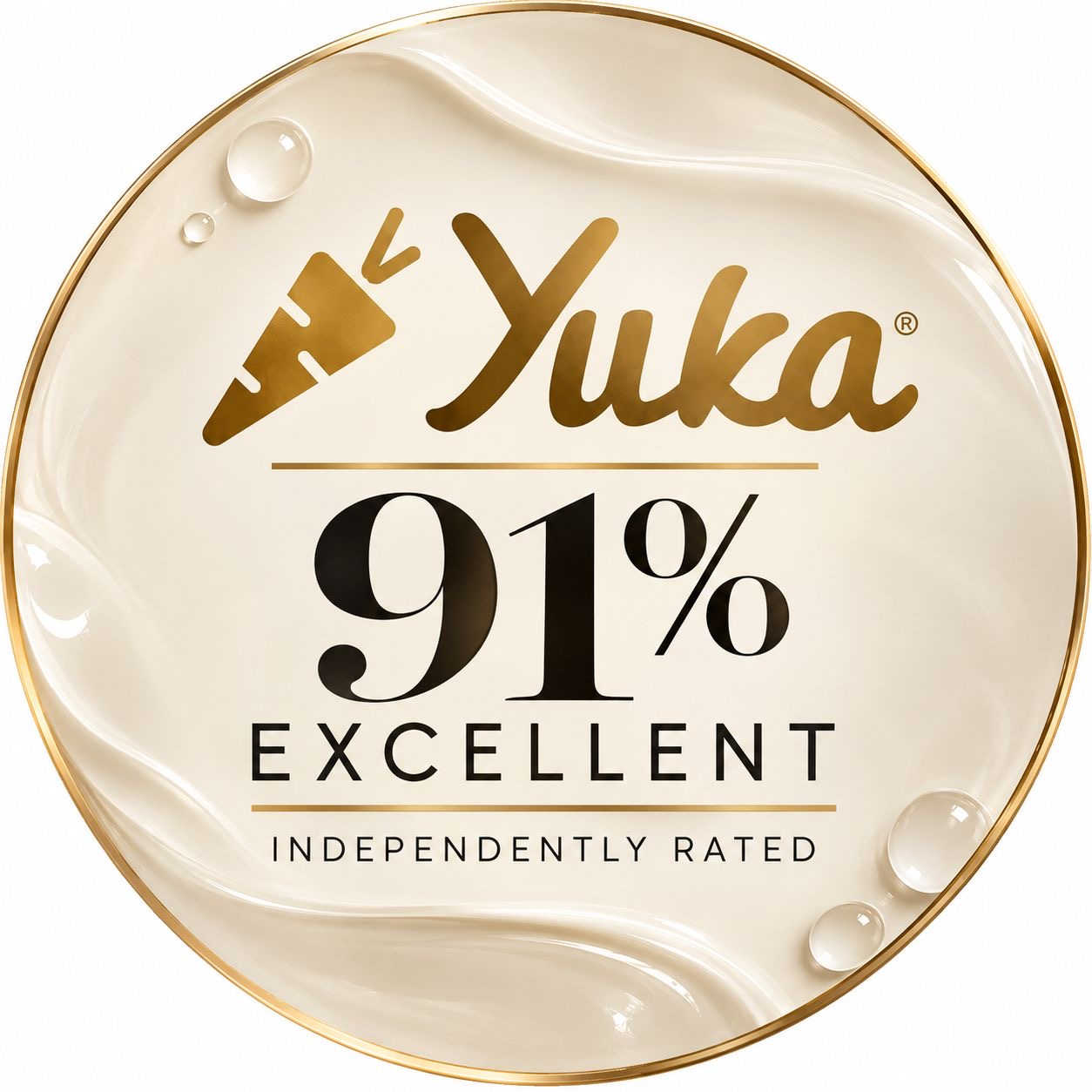 uGlow rated 91/100, Excellent on the Yuka app
