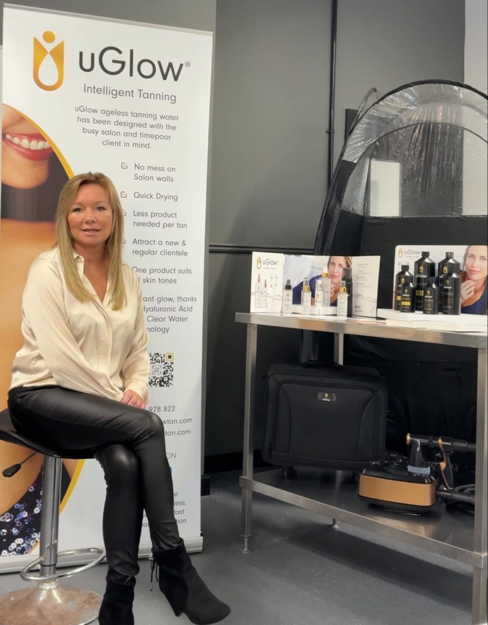 Louise Cooper, founder of uGlow, in the uGlow training room